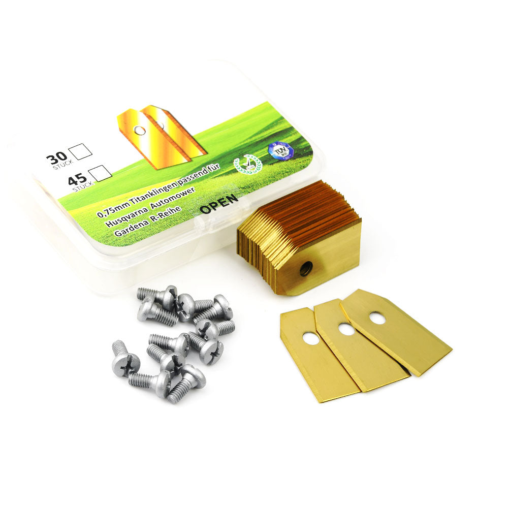 Knivar i titan till robotgräsklippare 9-pack - Passar till Husqvarna, Gardena och Meec