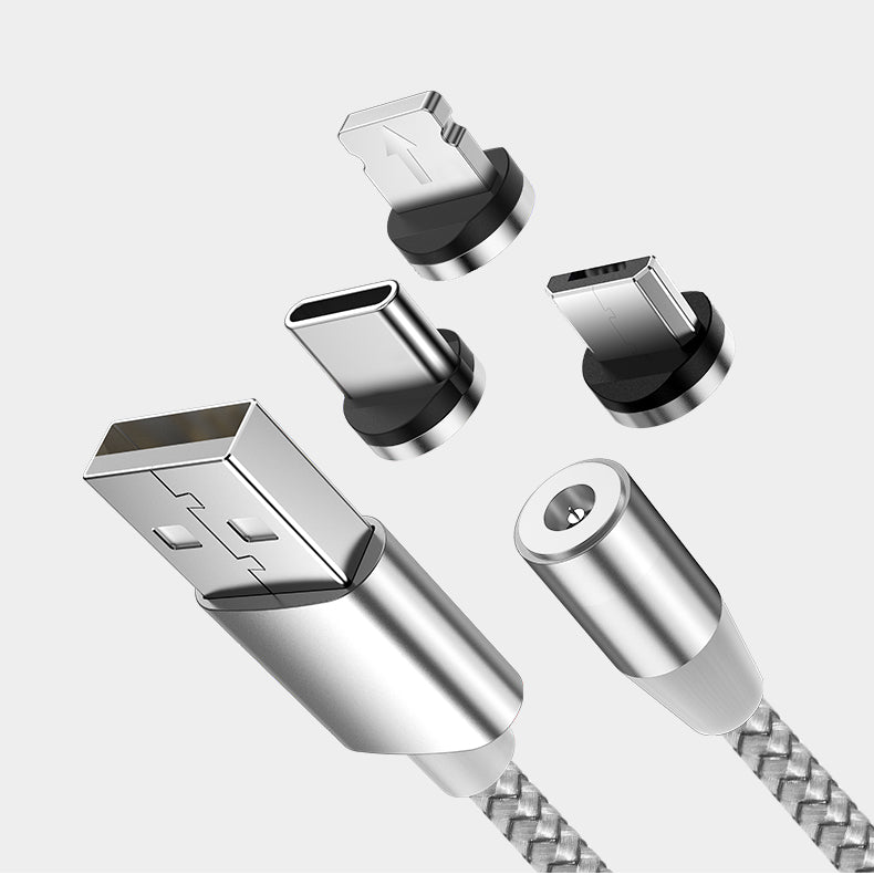 Magnetisk multiladdare 3 i 1 för Iphone, Micro USB och USB Typ C. 2 meter lång