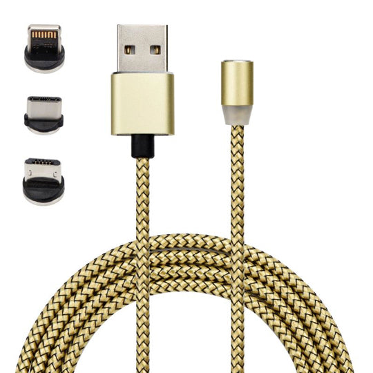 Magnetisk multiladdare 3 i 1 för Iphone, Micro USB och USB Typ C