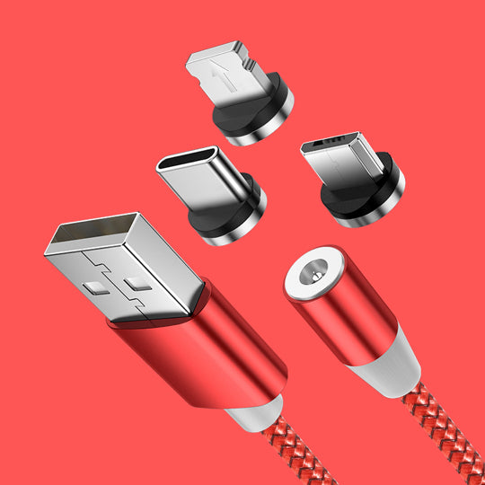 Magnetisk multiladdare 3 i 1 för Iphone, Micro USB och USB Typ C. 2 meter lång