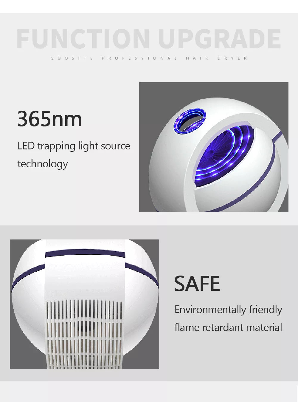 Flugfångare med ledlampa, inga kemikalier behövs