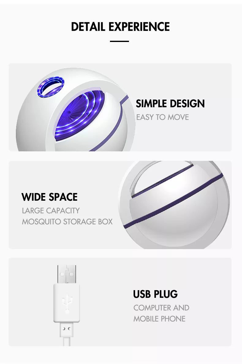 Flugfångare med ledlampa, inga kemikalier behövs