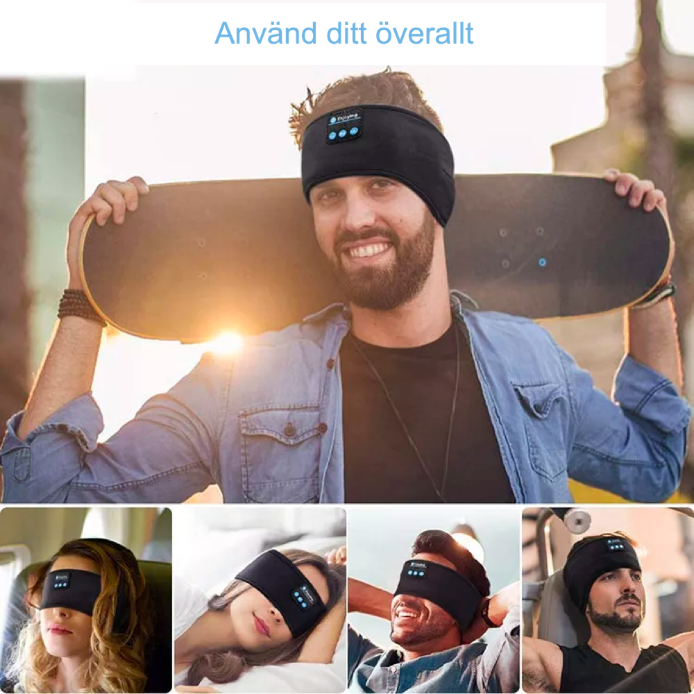 Pannband med blåtand och inbyggd mikrofon