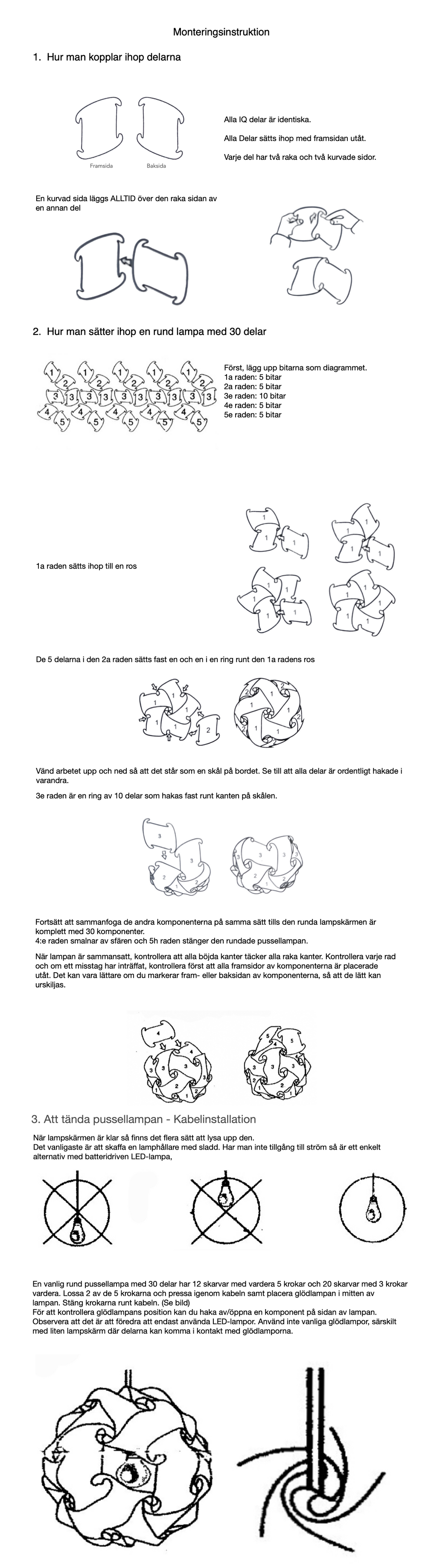 DIY Pussellampa IQ lampskärm