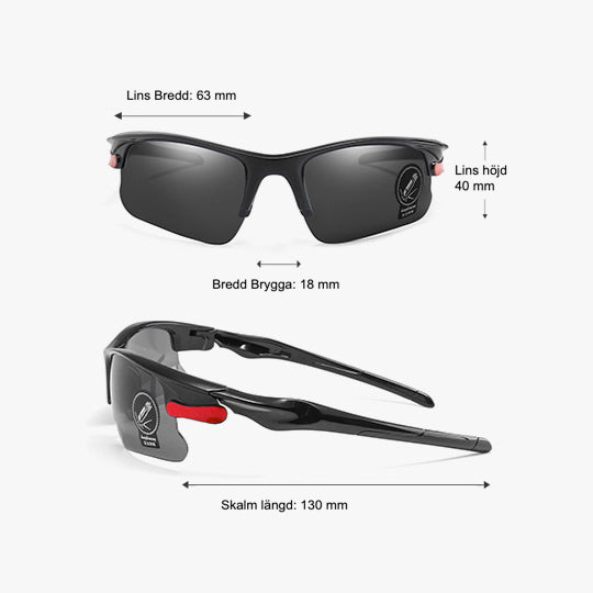 Sportglasögon Grå Lins - Svart Skalm