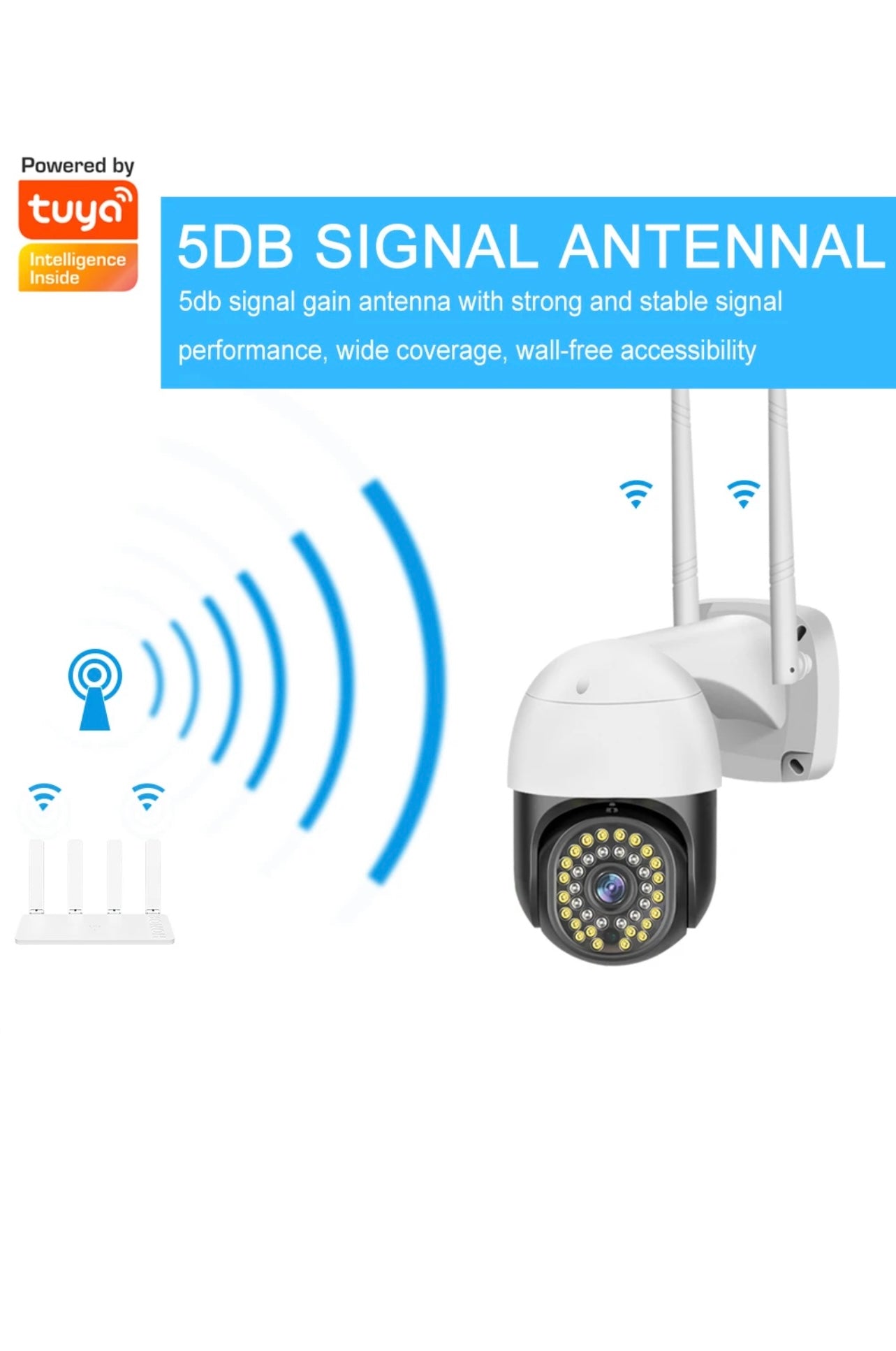 Wifi Smart Motordriven Övervakningskamera Bevakningskamera