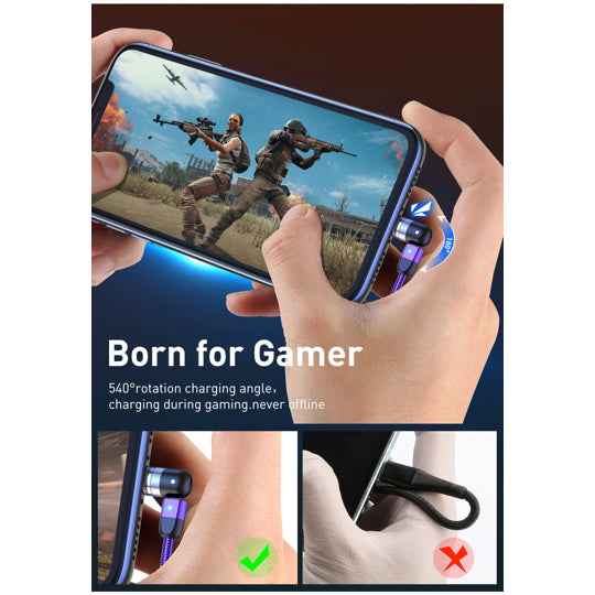 540 Graders magnetisk multiladdare för Apple, Micro USB och Type C med stöd för dataöverföring.